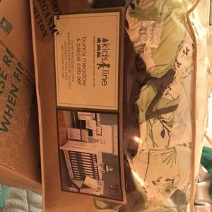 Kids line bunny meadow crib set